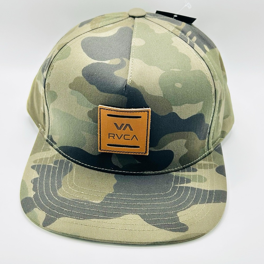 RVCA All The Way Camo Patch Hat Cap Snapback Adjustable Green Outdoors Casual - Picture 2 of 5